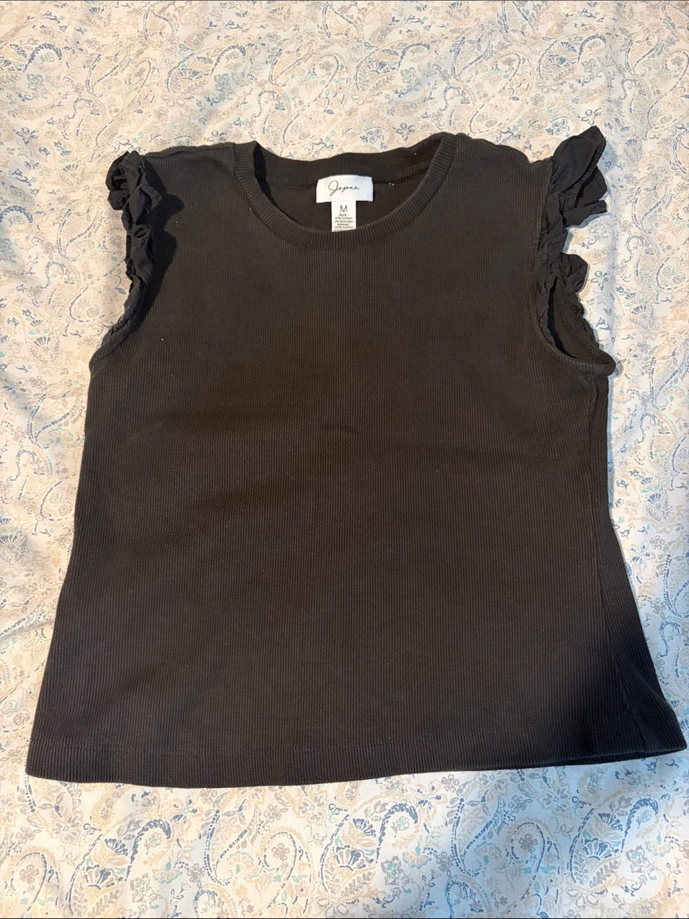 Black Ruffled Sleeve Shirt